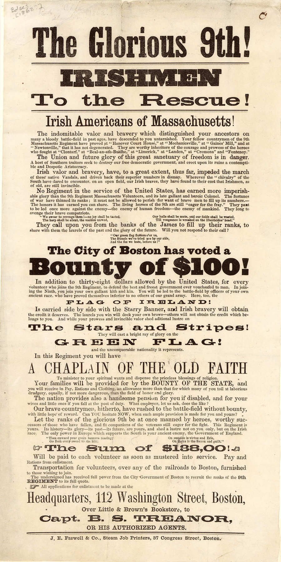 Poster printed on white paper, slightly aged. Titled in large font 