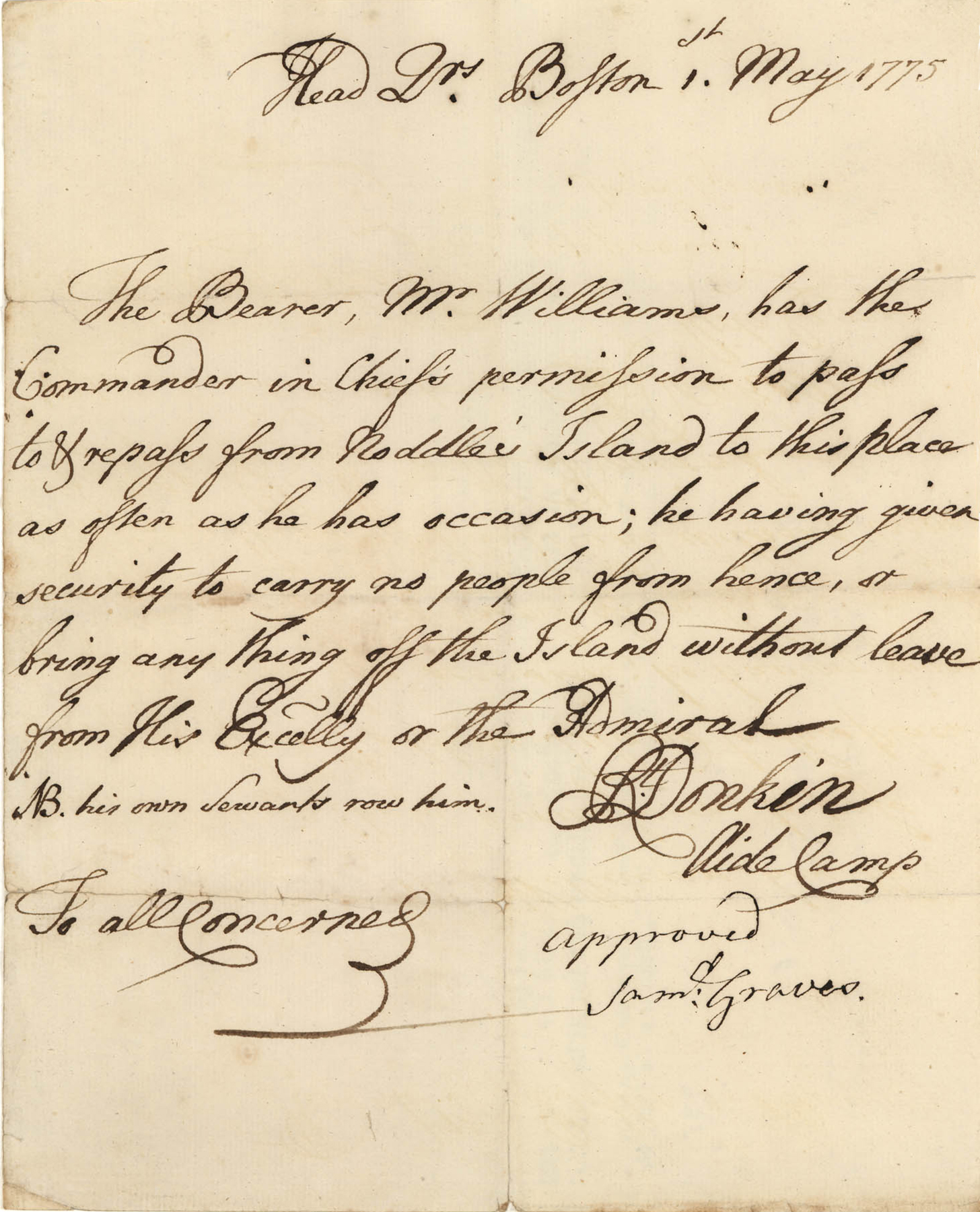 A short handwritten letter in cursive writing on slightly yellowed paper