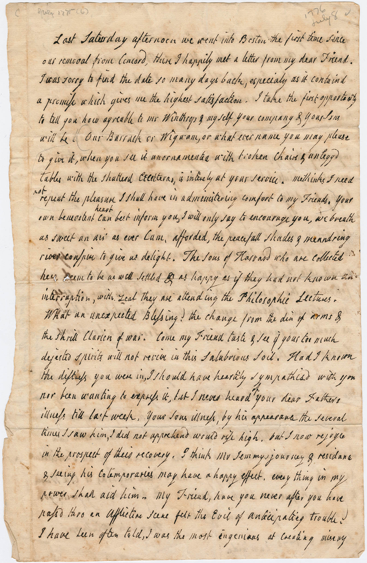 Cursive writing on aged paper