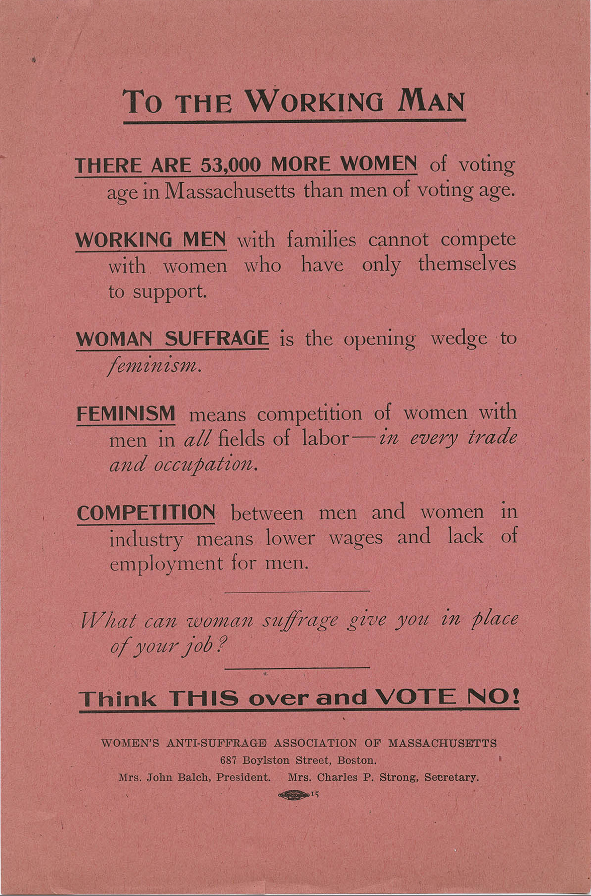 A pink flyer addressed 
