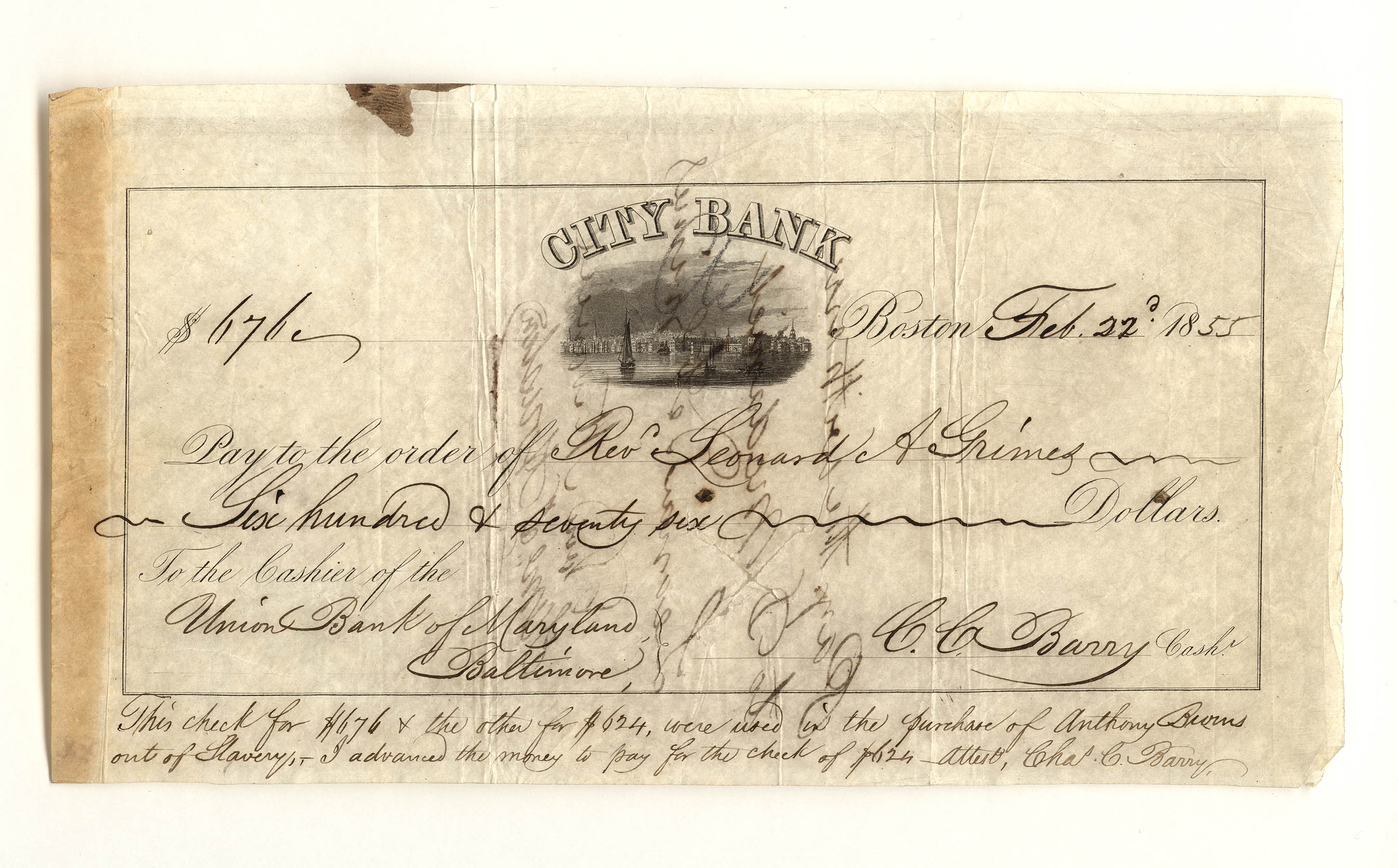 A check with the logo 