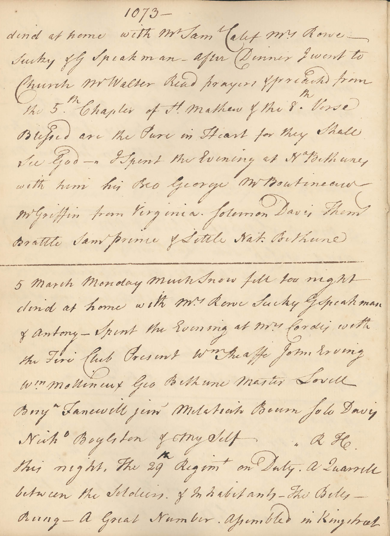 Handwritten diary page