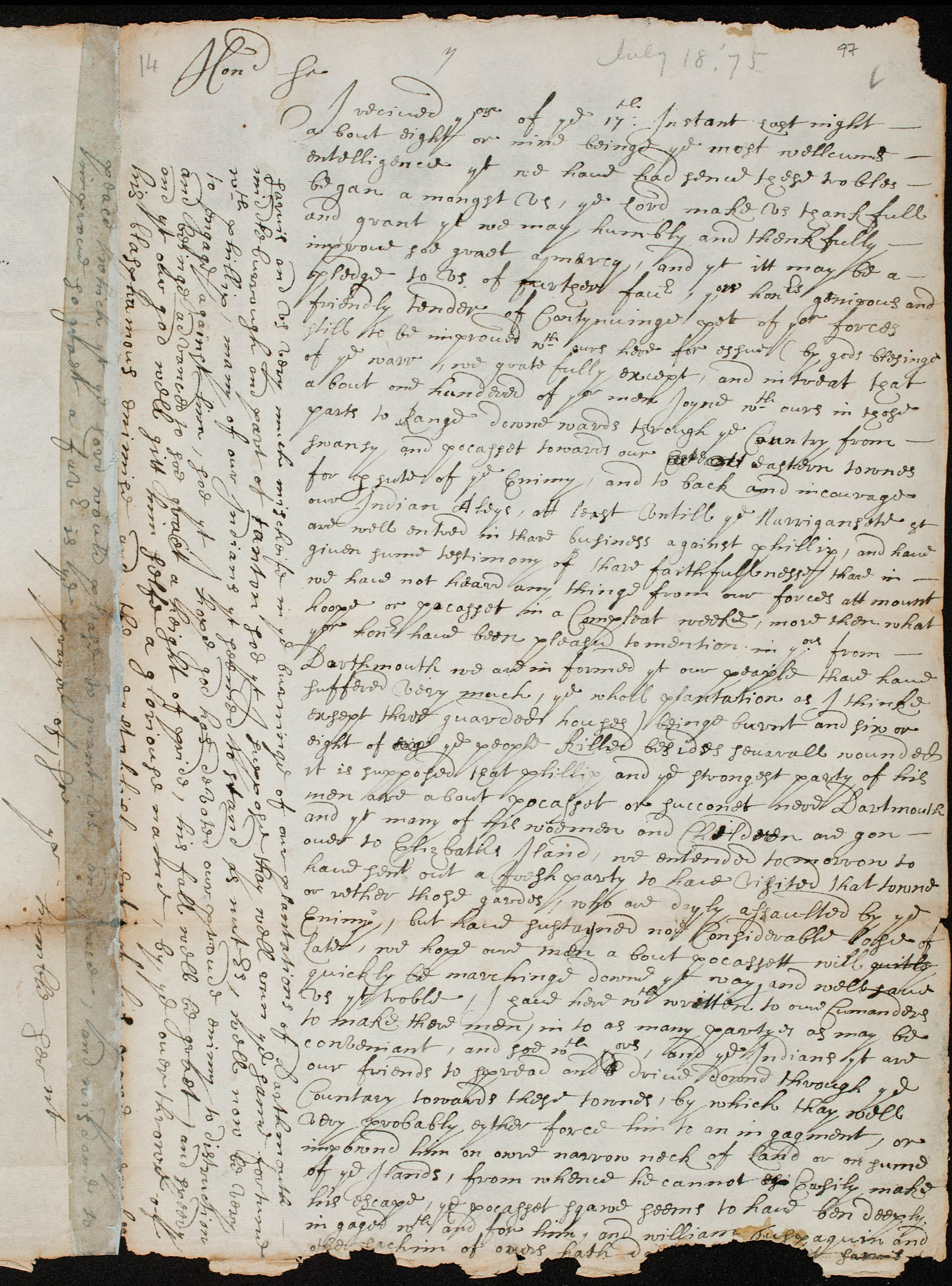 cramped handwriting on creased, aged paper