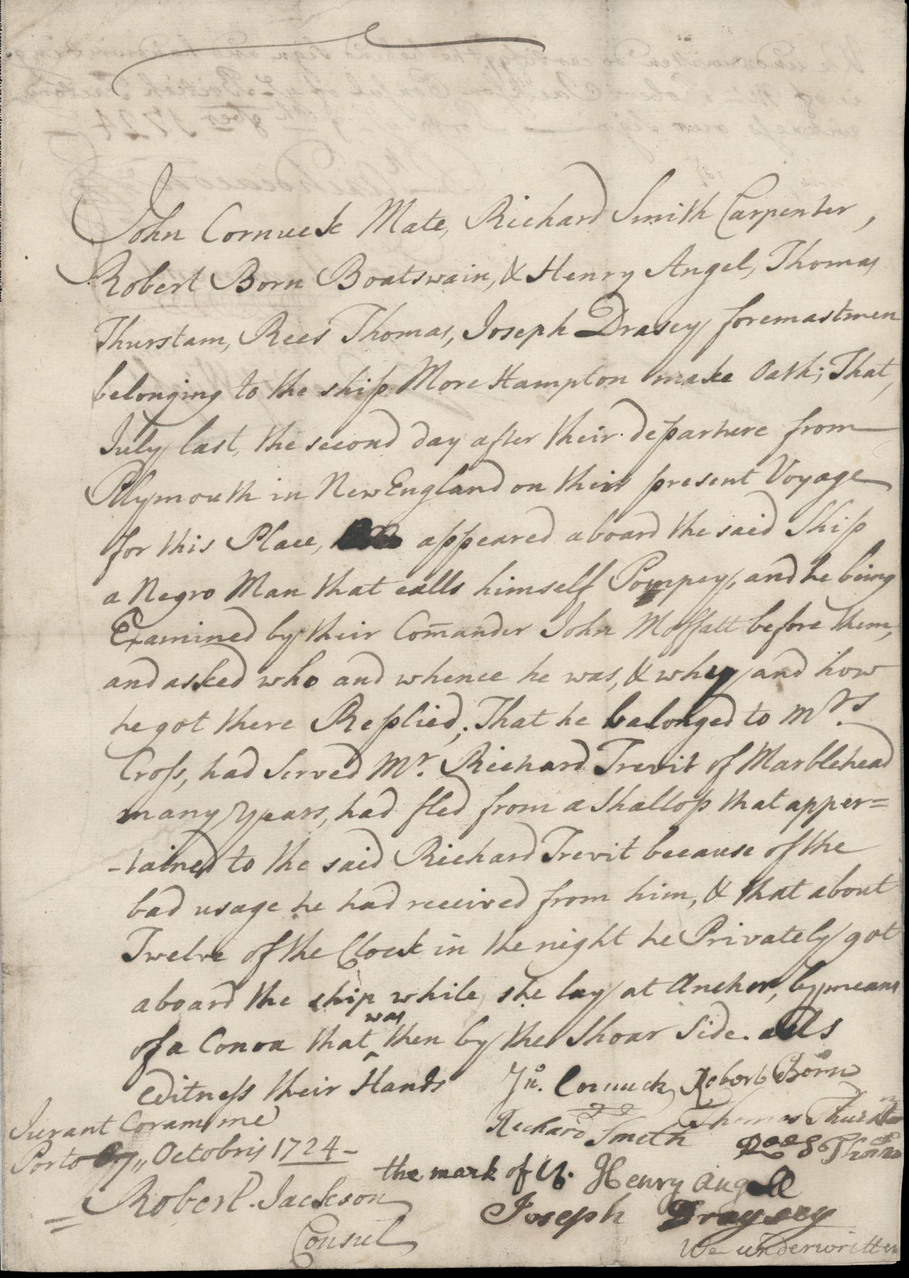 A handwritten document on aged paper
