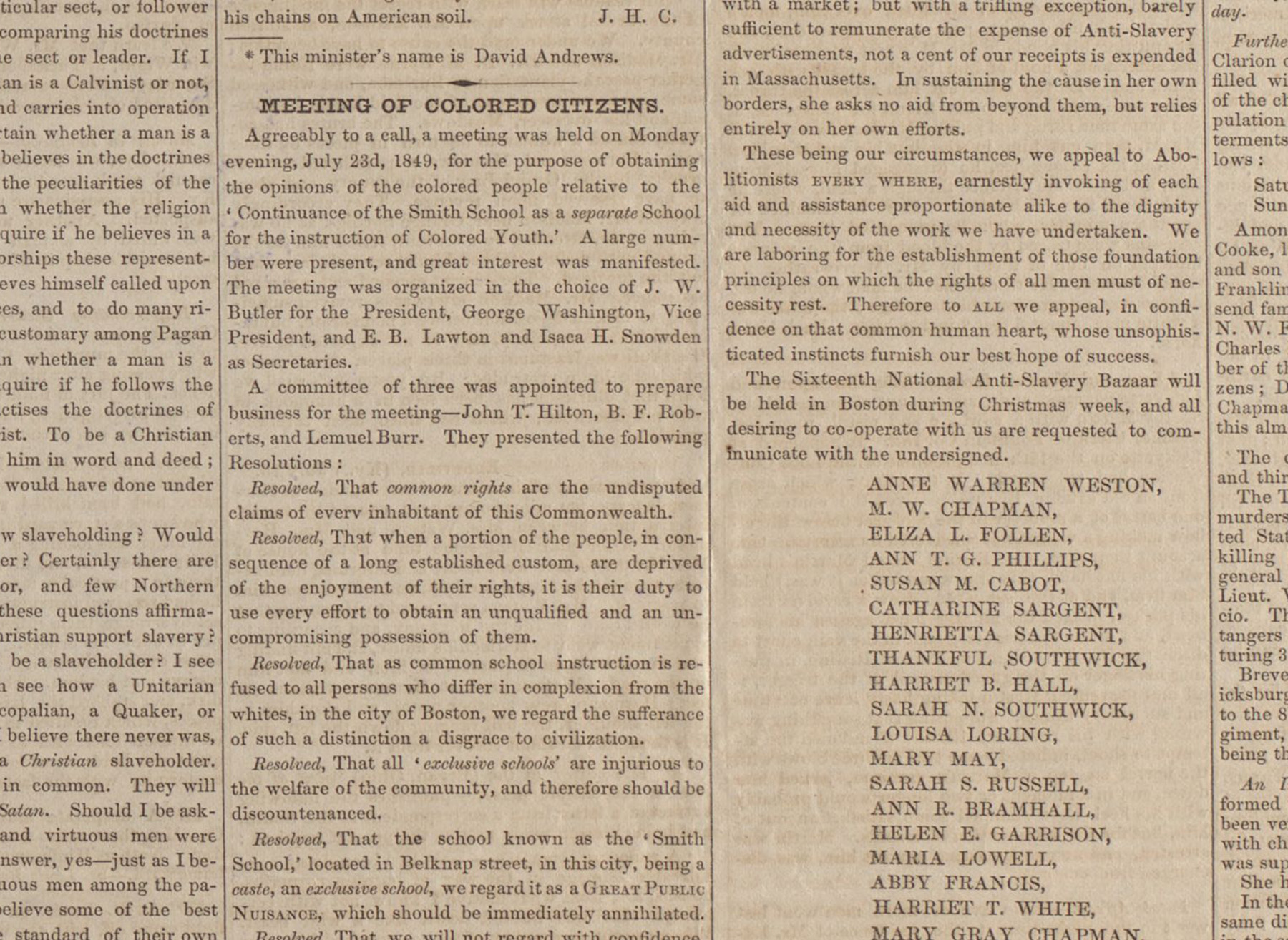 a yellowing newspaper with black ink