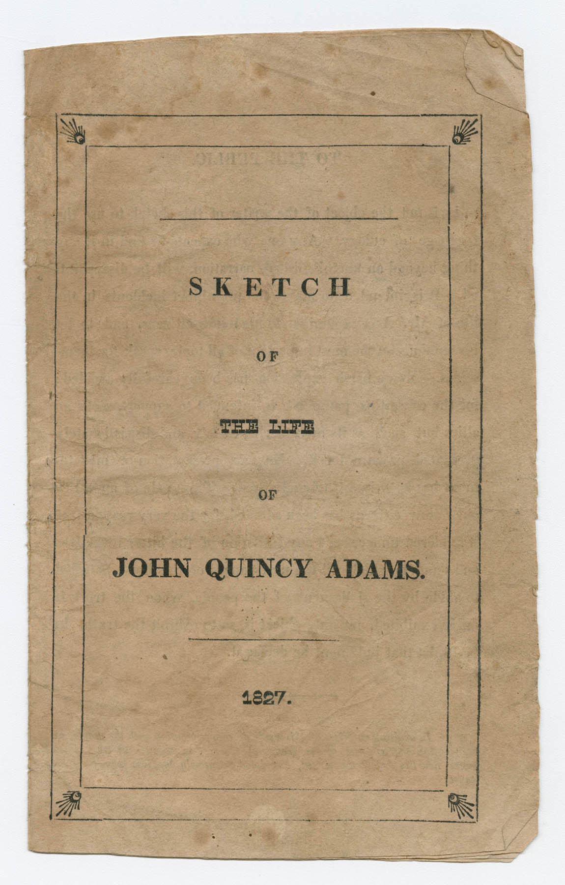aged paper pamphlet with the title 